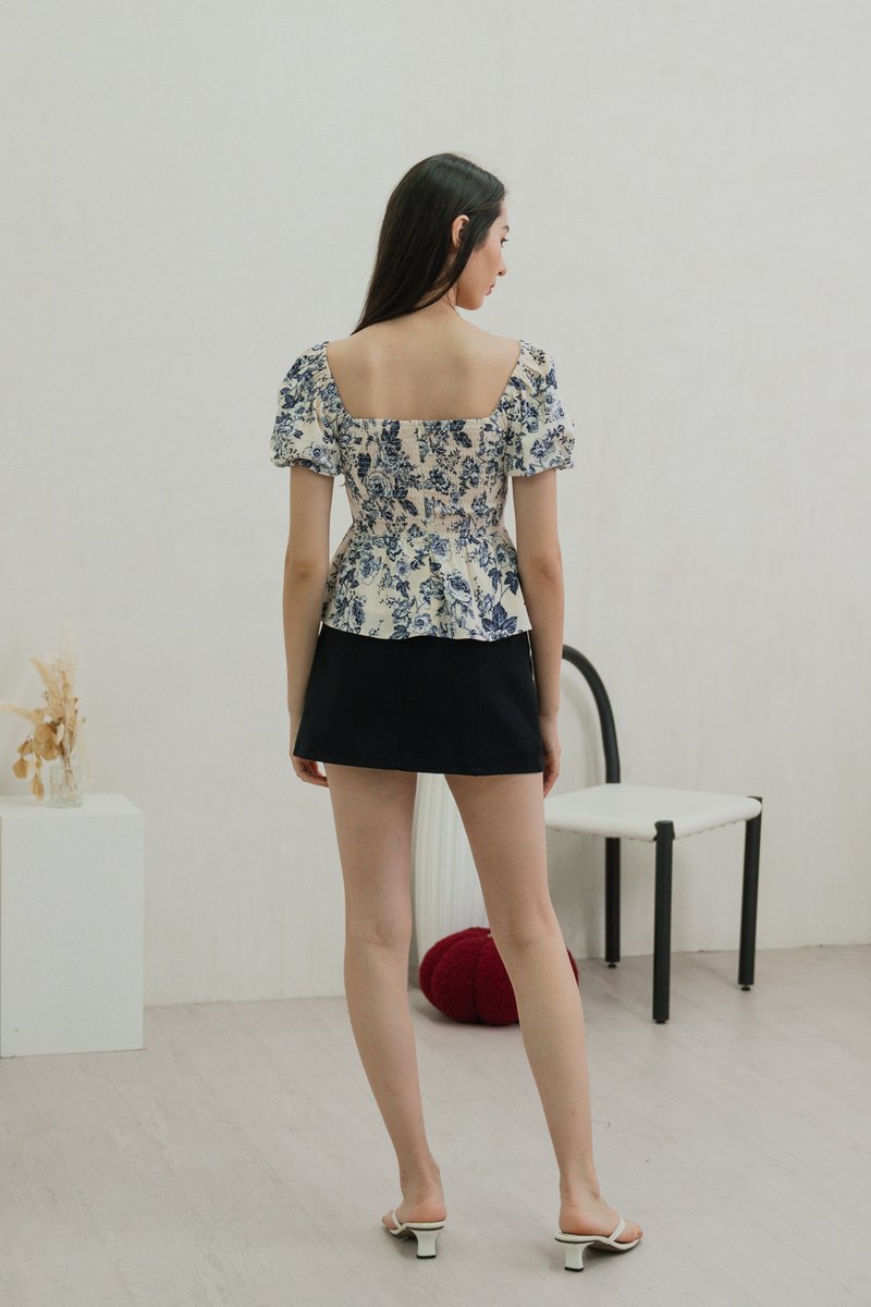 Verela Floral Ribbon Top In Cream (XS)