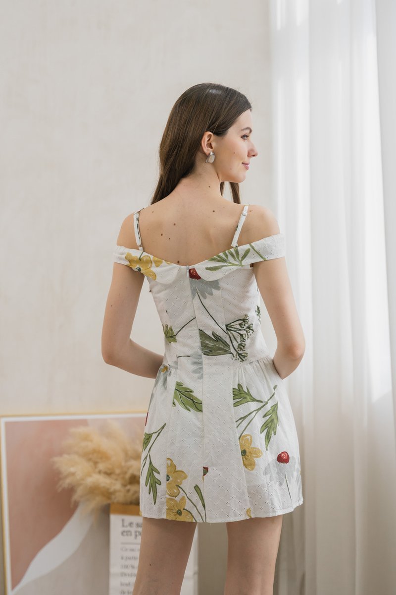 Karla Eyelet Cold Shoulder Dress Romper