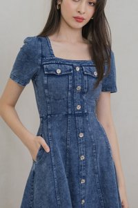 Beatrix Denim Panelled Dress (XS)