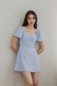 Rosabel Sweetheart Dress Romper In Powder Blue (XS)