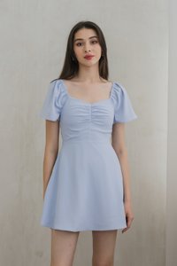 Rosabel Sweetheart Dress Romper In Powder Blue (XS)