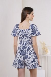 Opal Floral Prints Ruched Romper