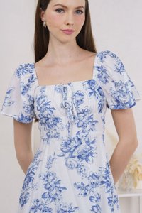 Malsha Floral Ruched Ribbon Dress (XS)