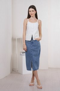 Odessa Vest Button Top In White