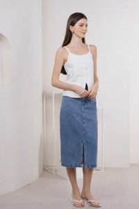 Odessa Vest Button Top In White