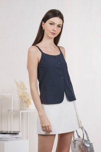 Odessa Vest Button Top In Gunmetal (XL)