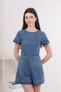 Dimitra Sleeved Denim Romper
