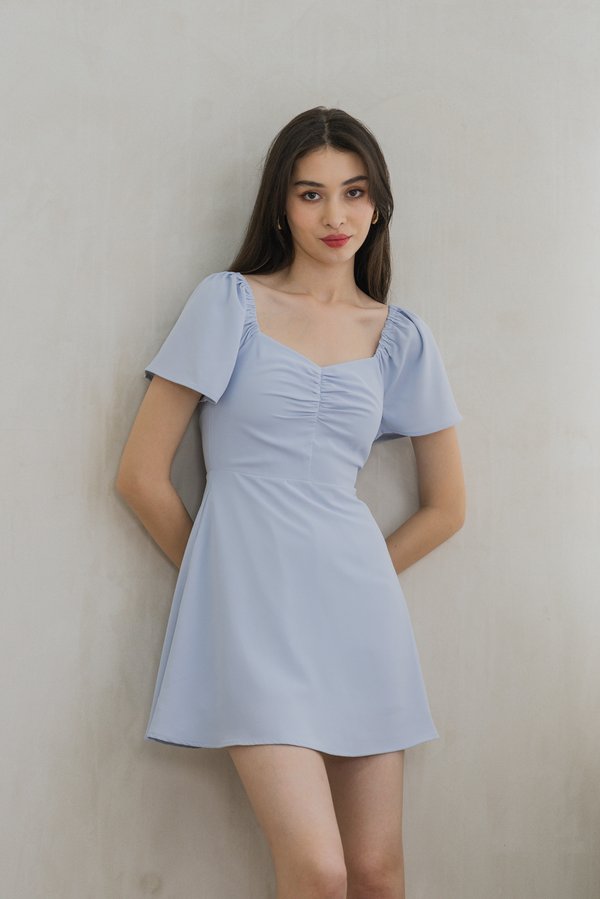 Rosabel Sweetheart Dress Romper In Powder Blue (XS)