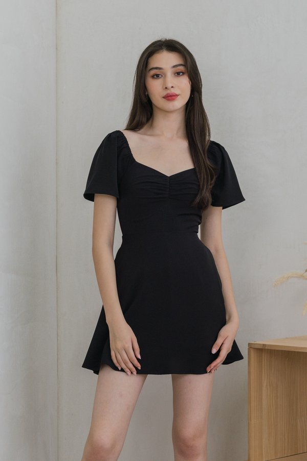 Rosabel Sweetheart Dress Romper In Black (XS)