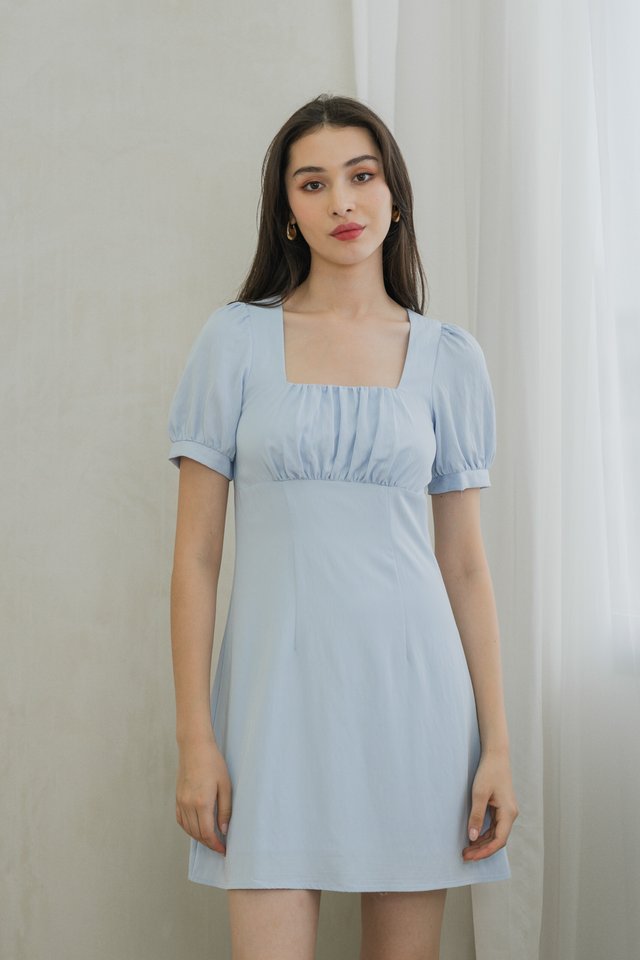 Winslet Ruched Dress In Blue