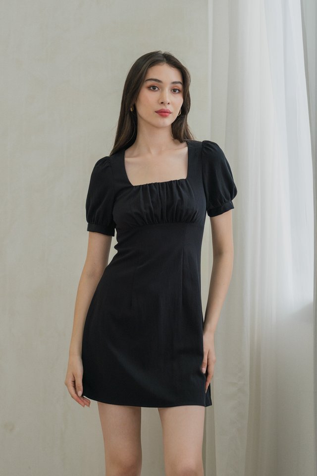 Winslet Ruched Dress In Black