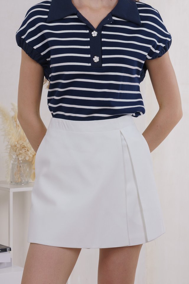 Odessa Side Slit Skort In White