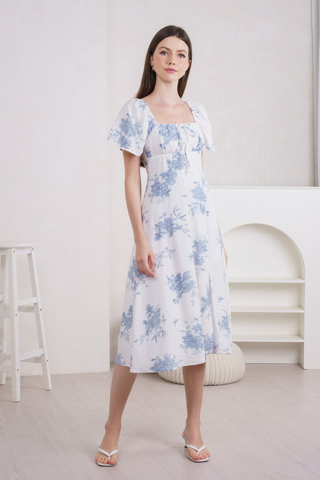 Eternity Floral Ruched Midi Dress