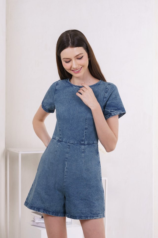 Dimitra Sleeved Denim Romper