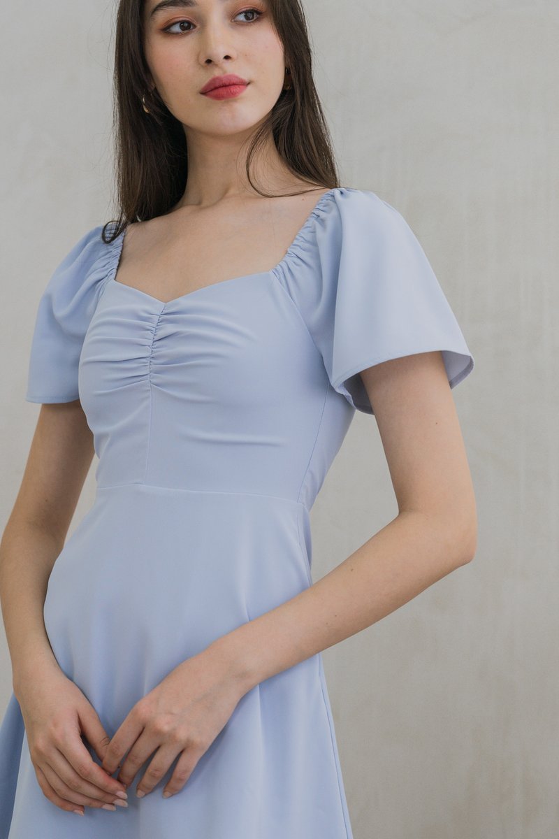 Rosabel Sweetheart Dress Romper In Powder Blue (XS)
