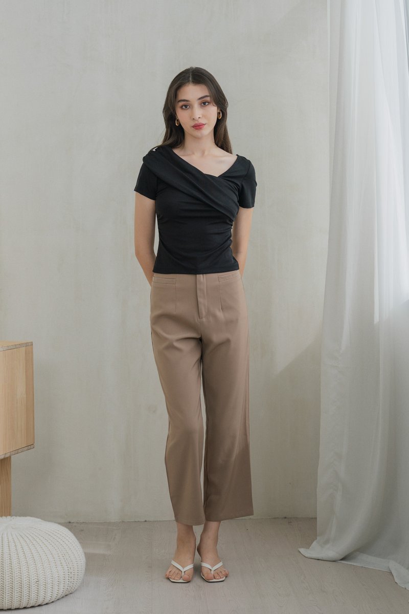 Whitney Pocket Work Pants In Khaki Brown