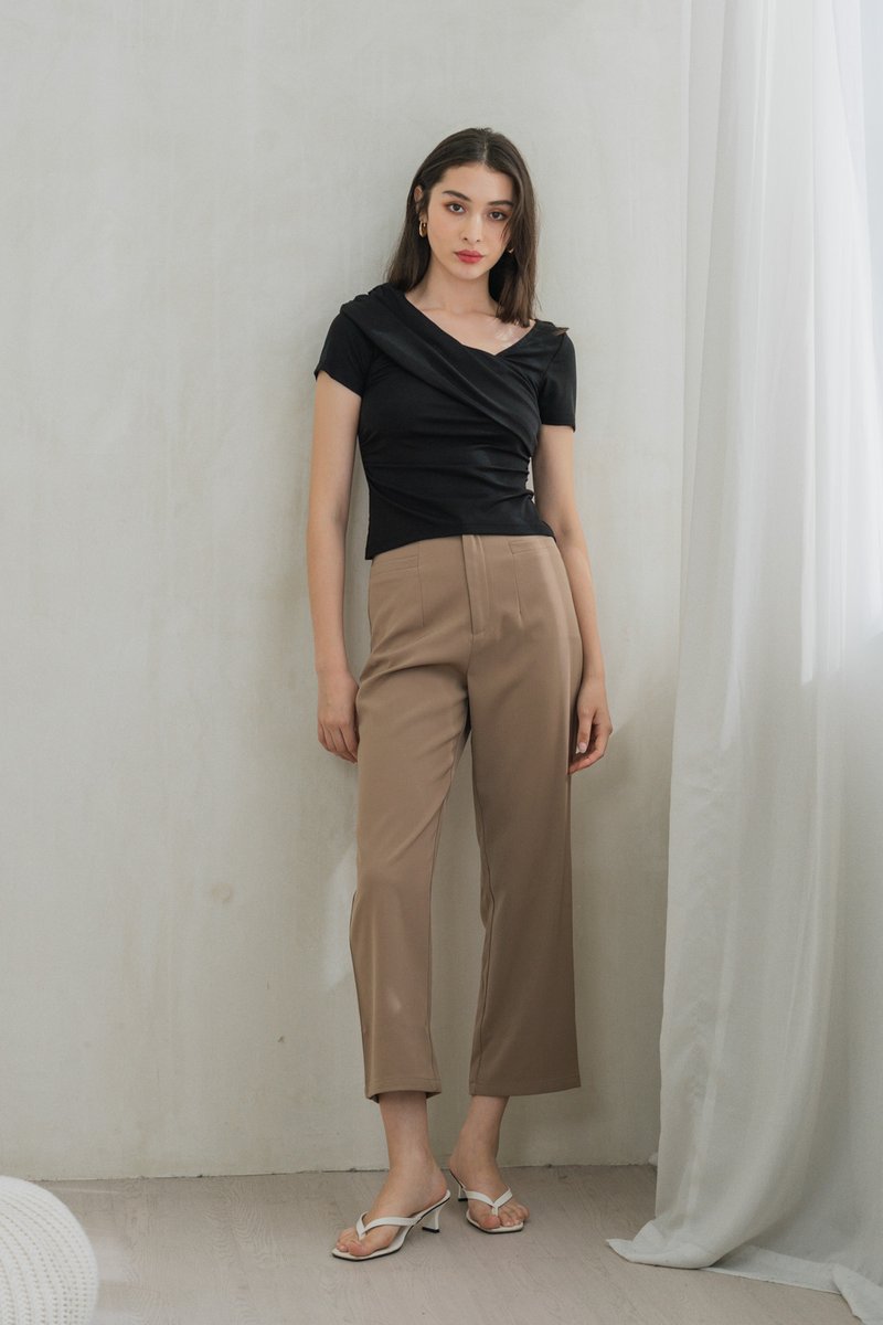 Whitney Pocket Work Pants In Khaki Brown