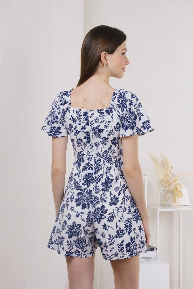 Opal Floral Prints Ruched Romper