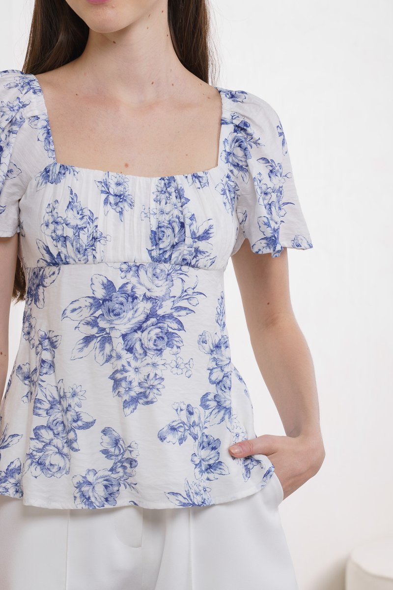 Malsha Floral Ruched Top