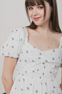 Flair Ribbon Sweetheart Dress Romper In White