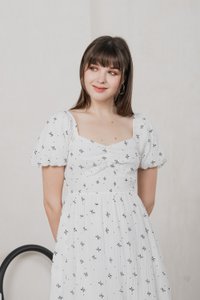 Flair Ribbon Sweetheart Dress Romper In White
