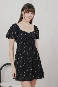 Flair Ribbon Sweetheart Dress Romper In Black (XS)