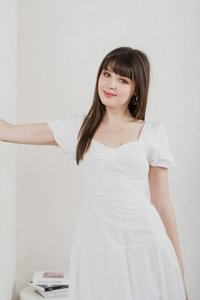 Bambi Ribbon Embroidery Tiered Midi Dress In White