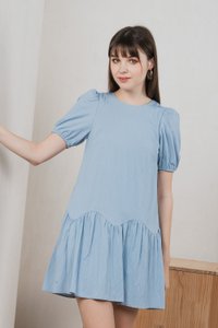 Genie Tencel Dropwaist Dress In Blue (XXL)