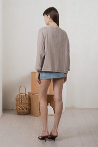 Aimee Ribbon Embroidery Denim Skort In Light Wash
