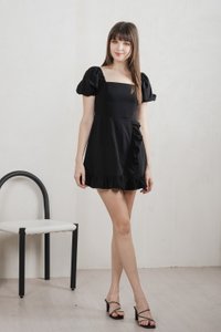 Waverly Ruffles Romper In Black