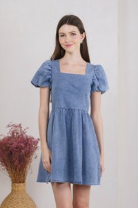 Dixie Denim Puff Sleeve Dress