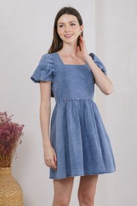 Dixie Denim Puff Sleeve Dress
