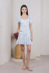 Stellar Printed Empire Waist Dress