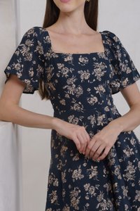 Frost Floral Romper In Navy (XS)