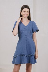 Rio Denim Empire Ruffles Dress (XS)