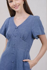 Rio Denim Empire Ruffles Dress (XS)