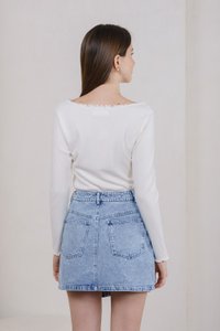 Nadine Pearl Button Knit Cardigan In White