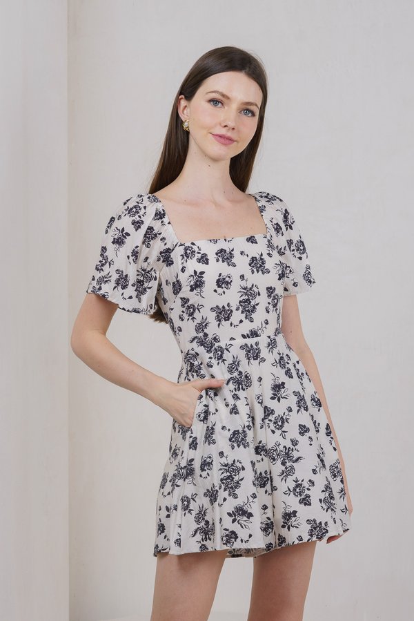 Frost Floral Romper In Cream (XS)