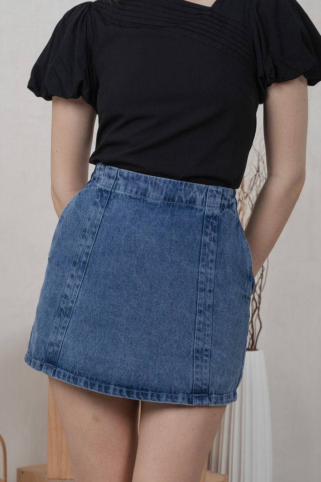 Zade Denim Panelled Skort