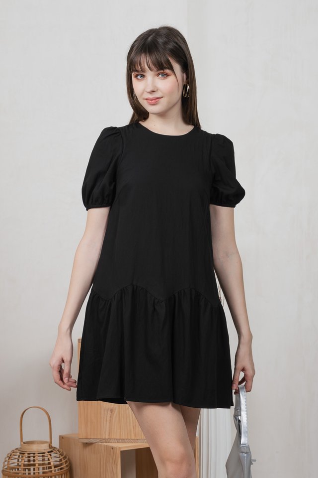 Genie Tencel Dropwaist Dress In Black