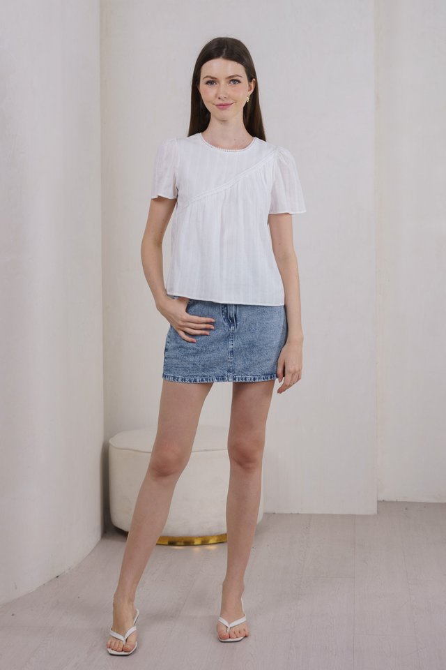 Eden Embroidered Crochet Top In White
