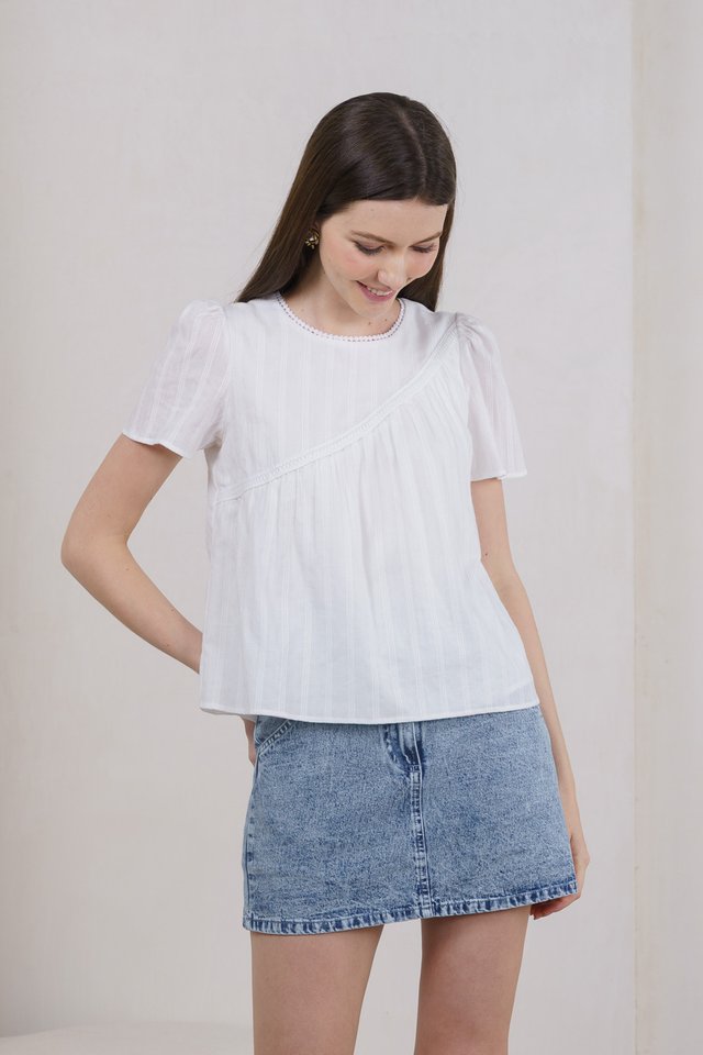 Eden Embroidered Crochet Top In White