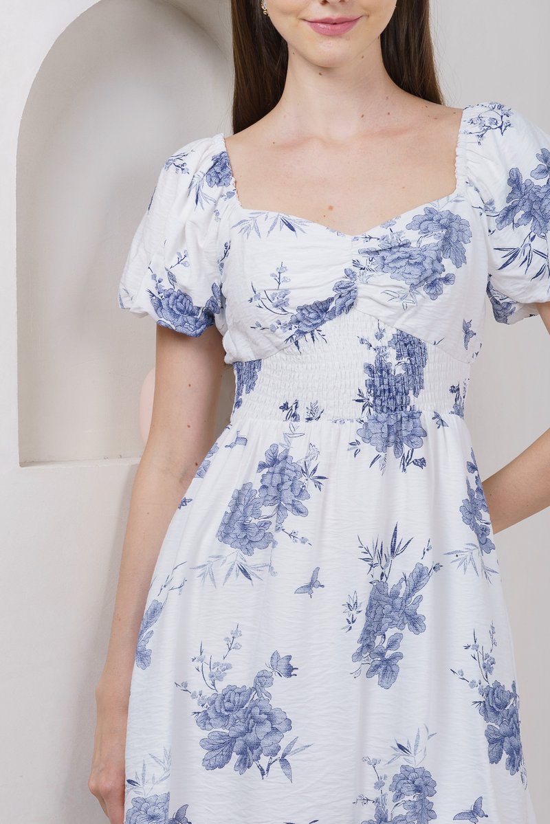 Eternity Smocked Waist Dress Romper In Navy (XS)