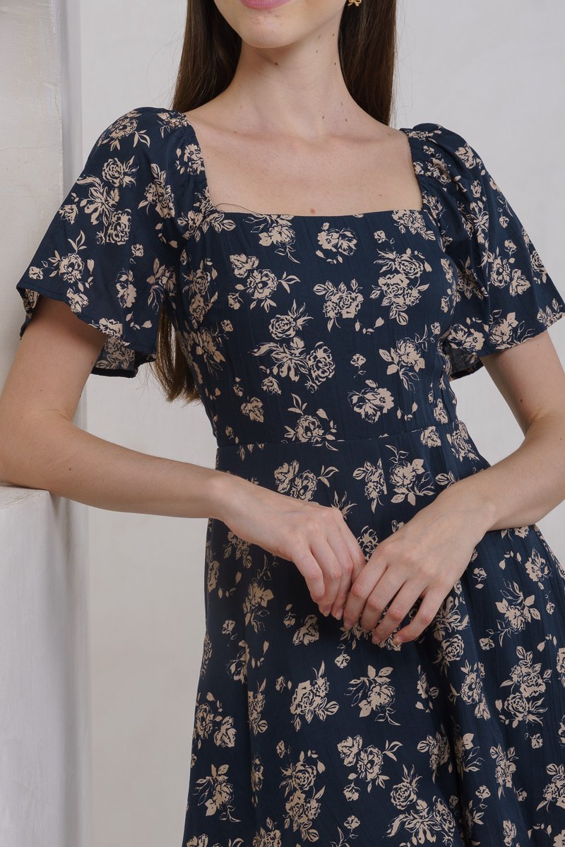Frost Floral Romper In Navy (XS)