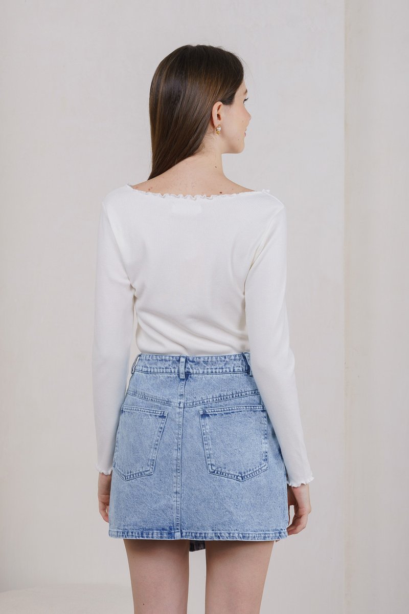 Nadine Pearl Button Knit Cardigan In White