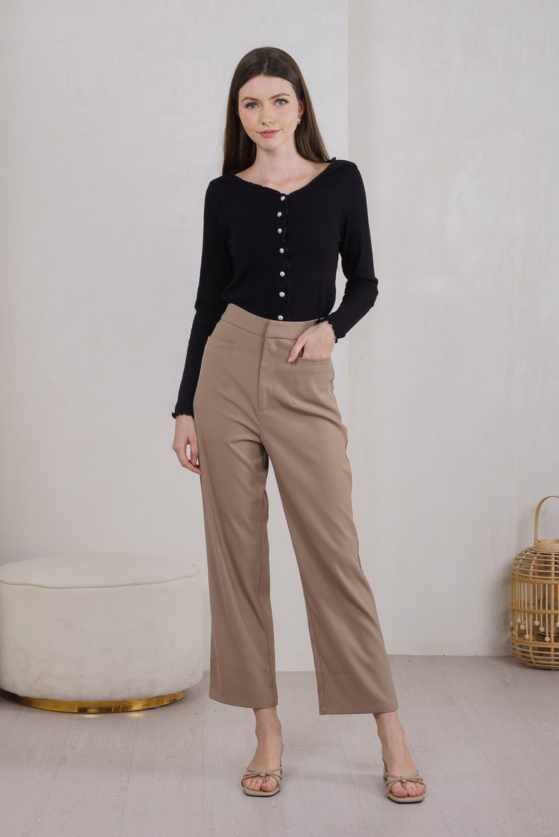 Nadine Pearl Button Knit Cardigan In Black (XS)