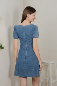 Terra Denim Sweetheart Dress In Dark Wash (XS)