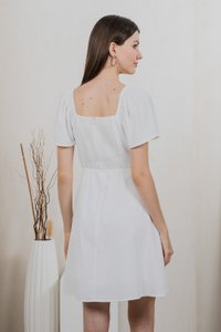 Aunika Ruched Empire Dress In White
