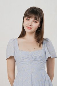 Amor Floral Sweetheart Dress Romper In Ice Blue (XS)