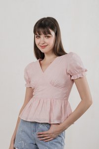 Everest Eyelet Broderie Empire Top In Pink (XS)